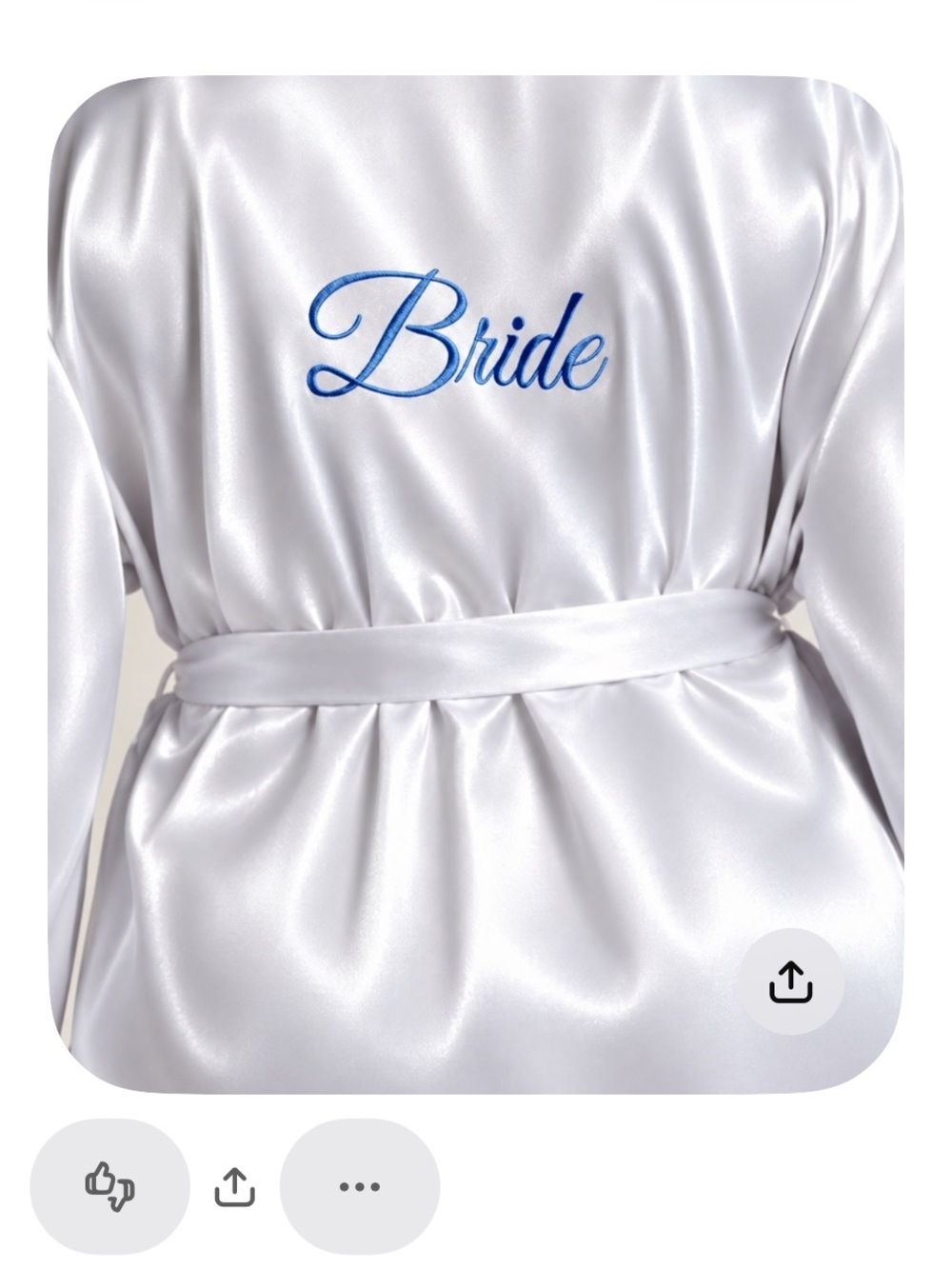 Bridal , new with tags, White Kimono Robe with Blue Piping , embroidered Bride